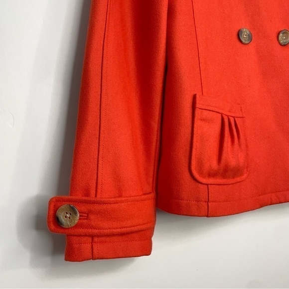 SUNDANCE Double Breasted New Horizons Orange Peacoat Size Medium - Picture 3 of 6